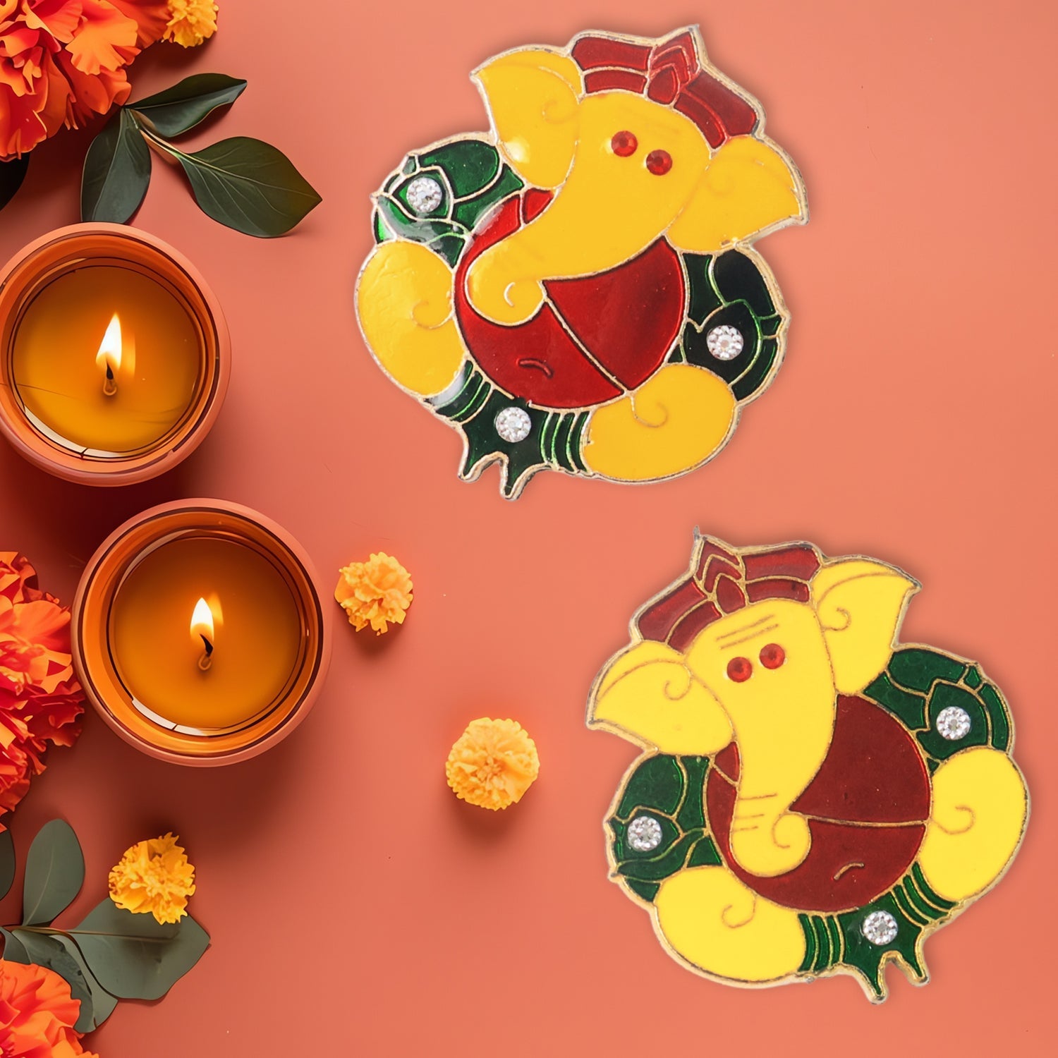 Decorative Lord Ganesha Wall Hanging Stickers (2 Pc) Decorative Lord Ganesha Wall Hanging Stickers (2 Pc)